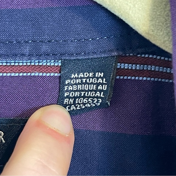 TED BAKER Men Long Sleeve Casual Formal button up Striped Shirt Size 2 S purple - Picture 5 of 10